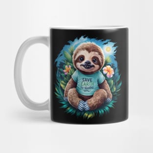 "Conservation Cuteness: Save Earth for Sloths" Mug